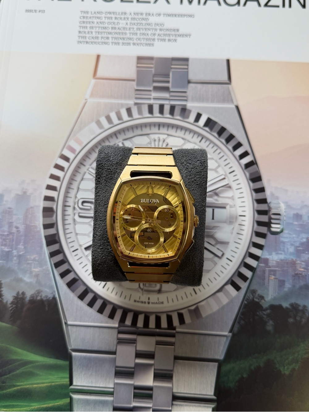 Bulova Gold Men's Chronograph Watch with Gold Dial
